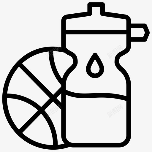运动瓶儿童水瓶塑料瓶图标svg_新图网 https://ixintu.com 儿童水瓶 塑料瓶 水容器 水瓶 篮球线图标 运动瓶