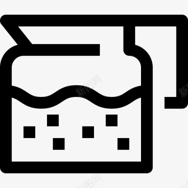咖啡壶饮料3线性图标图标