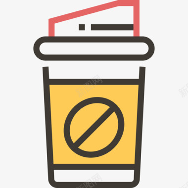 咖啡杯咖啡设备2黄影图标图标