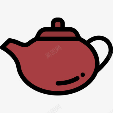 茶壶瓷器10线颜色图标图标