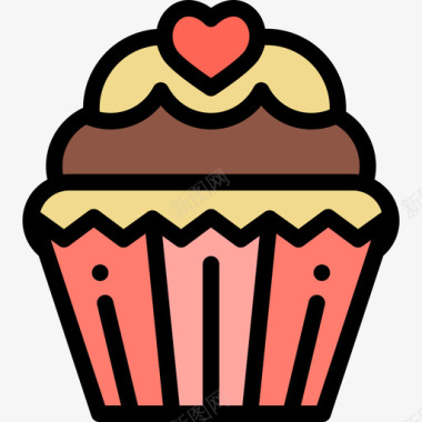纸杯蛋糕甜点糖果原色图标图标