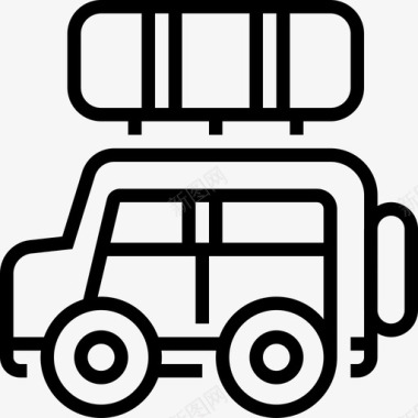 吉普车旅游和旅游3直线型图标图标