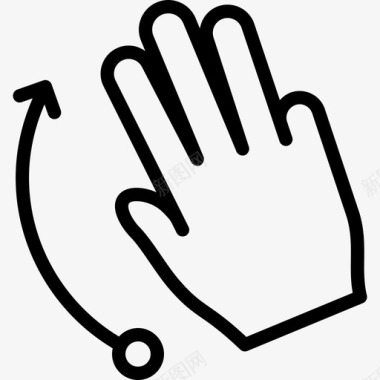 三个手指向上弹触摸手势轮廓v2图标图标