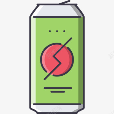 能量饮料酒吧3彩色图标图标