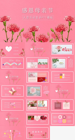 粉色水彩粉色浪漫感恩母亲节大型活动宣讲