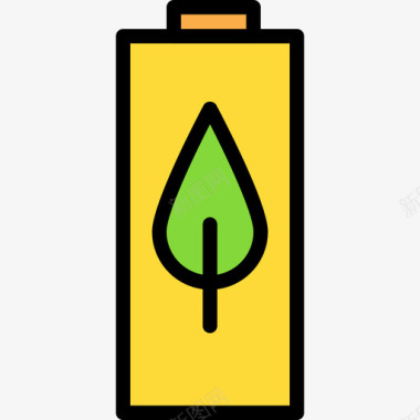 电池生态68线性颜色图标图标