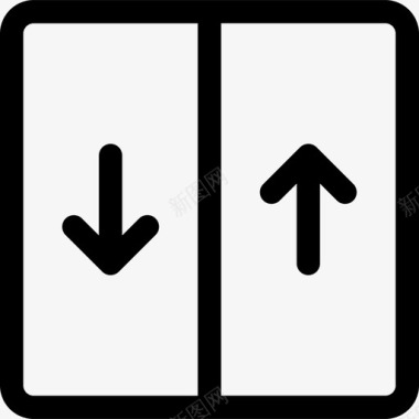电梯酒店和服务2直线图标图标