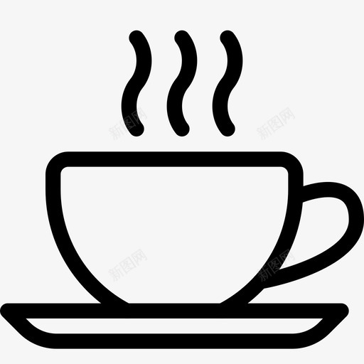 热茶杯子把手图标svg_新图网 https://ixintu.com 基本线图标 把手 杯子 热茶 碟子