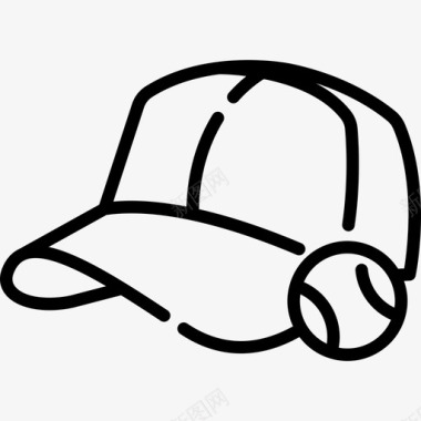 棒球帽3号直线型图标图标