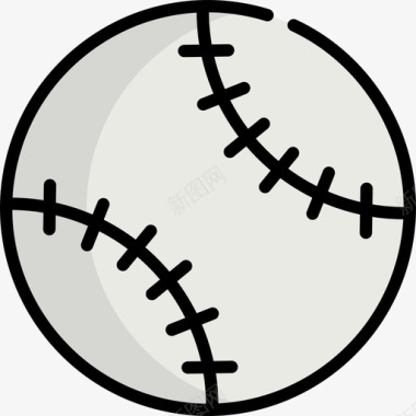 棒球运动63线性颜色图标图标