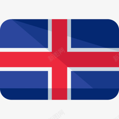 冰岛国旗6平坦图标图标