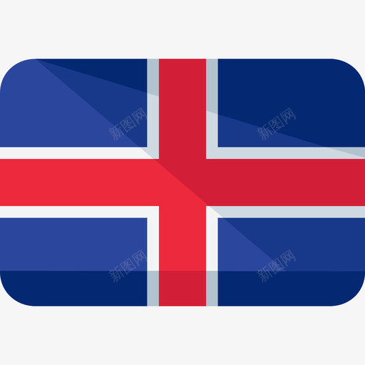 冰岛国旗6平坦图标svg_新图网 https://ixintu.com 冰岛 国旗6 平坦