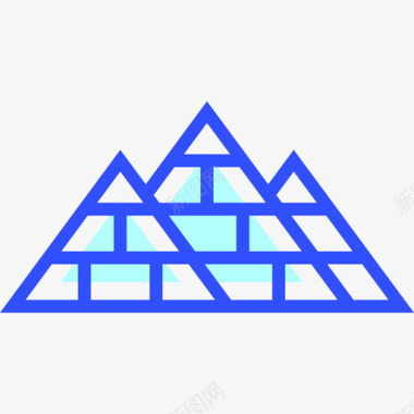 金字塔旅行57线性颜色图标图标