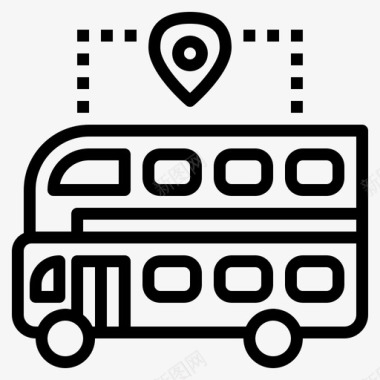 交通公共汽车陆地图标图标