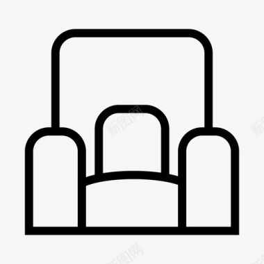 沙发公寓扶手椅图标图标