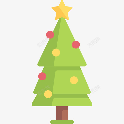 圣诞树动物与自然扁平图标svg_新图网 https://ixintu.com 动物与自然 圣诞树 扁平