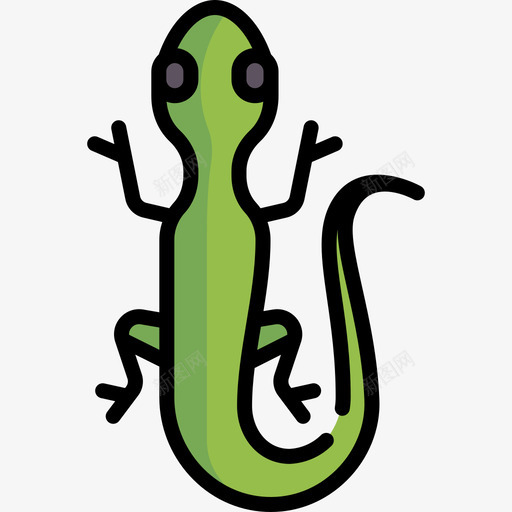 蜥蜴动物与自然2线性颜色图标svg_新图网 https://ixintu.com 动物与自然2 线性颜色 蜥蜴