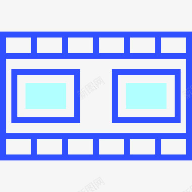 电影胶片电影录像线性颜色图标图标