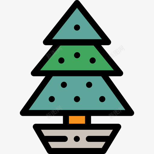 圣诞树寒假2线性颜色图标svg_新图网 https://ixintu.com 圣诞树 寒假2 线性颜色