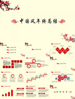 中国风图标米黄色淡雅简约中国风年终工作总结汇报