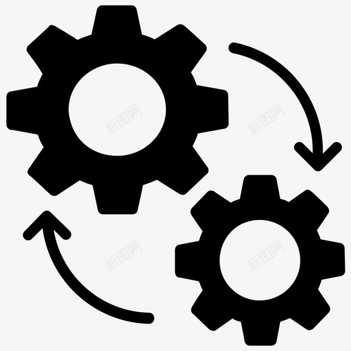 工程齿轮机械图标svg_新图网 https://ixintu.com 工程 数据科学线图标 机械 设置 齿轮