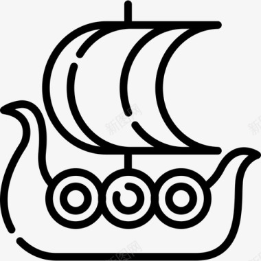 海盗船考古学15线性图标图标