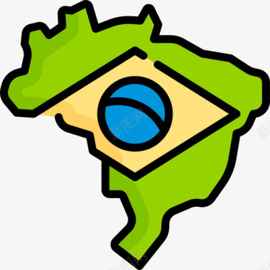 巴西巴西嘉年华2线性颜色图标图标