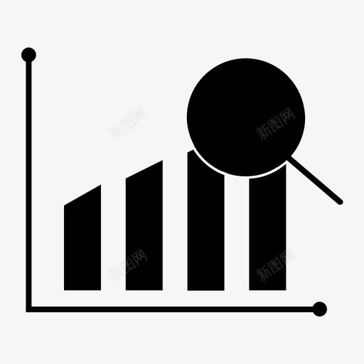 搜索分析图表增长图标svg_新图网 https://ixintu.com 图表 增长 搜索分析 统计 营销 营销2黑色填充