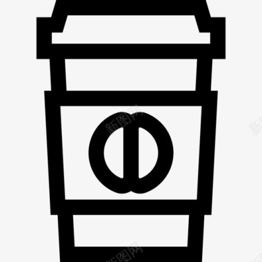 咖啡杯外卖9杯直线型图标图标