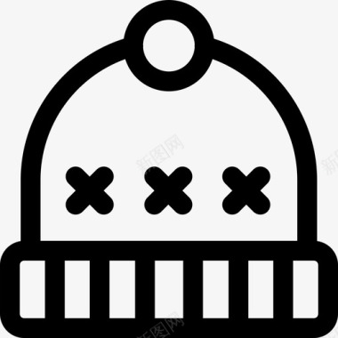 冬季帽冬季13直线型图标图标