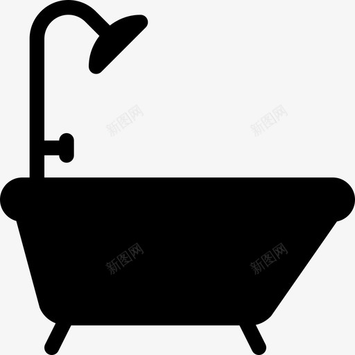 浴缸室内家具填充物图标svg_新图网 https://ixintu.com 填充物 室内家具 浴缸