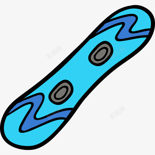 滑雪板冬季9彩色图标svg_新图网 https://ixintu.com 冬季9 彩色 滑雪板