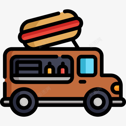 食品车食品车线颜色线颜色图标svg_新图网 https://ixintu.com 线颜色 车线稿 食品车 食品车线颜色