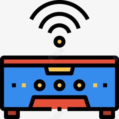 打印机物联网24线性彩色图标图标