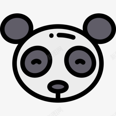 熊猫中国10线性颜色图标图标