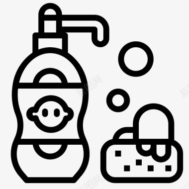 婴儿肥皂洗澡清洁图标图标