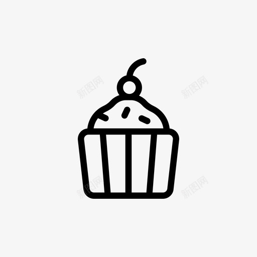 纸杯蛋糕糖果垃圾食品图标svg_新图网 https://ixintu.com 不健康食品 垃圾食品 甜食 糖 糖果 纸杯蛋糕 蔬菜