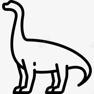 恐龙动物与自然3直线型图标图标