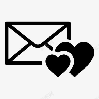 情书红心邮件图标图标