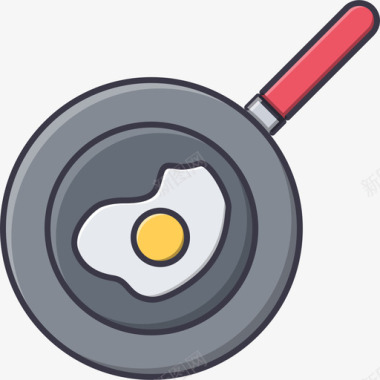 煎蛋厨房30彩色图标图标
