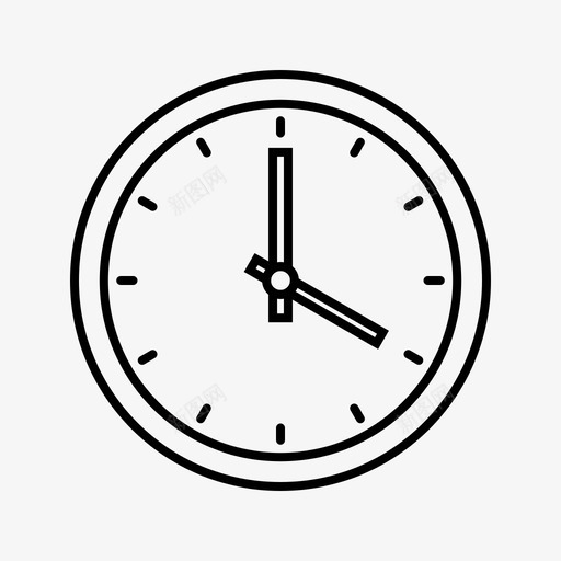 时钟偶数时间图标svg_新图网 https://ixintu.com 1条黑色银行线 偶数 时钟 时间 计时器