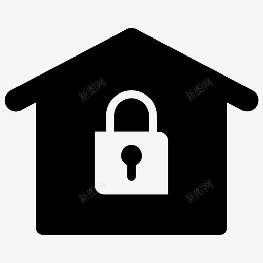 家庭安全房子保险图标svg_新图网 https://ixintu.com 保险 家庭安全 房地产 房子 锁