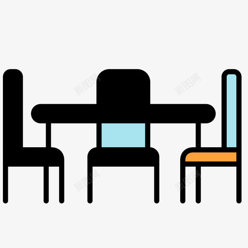 桌子坐下信号图标svg_新图网 https://ixintu.com 信号 减法 删除 坐下 座位 更多 桌子 检查 椅子 用餐