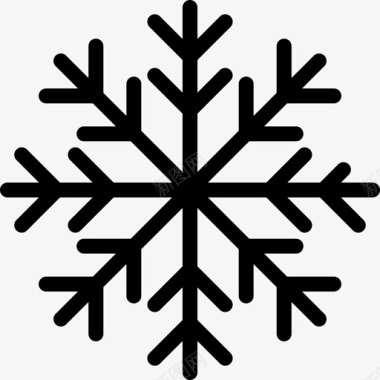雪花冬季自然2线性颜色图标图标