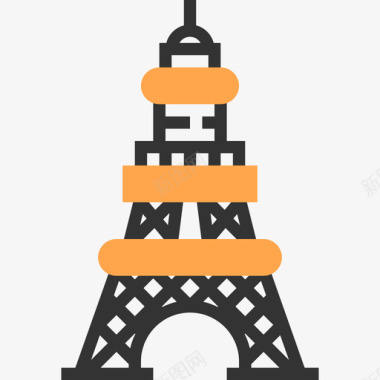 埃菲尔铁塔法国黄影图标图标