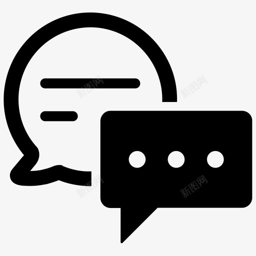 对话聊天信息气泡图标svg_新图网 https://ixintu.com 信息气泡 在线支持 对话 混合1 聊天 语音气泡