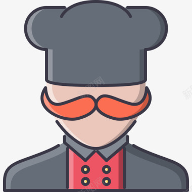 厨师28号餐厅彩色图标图标