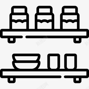 货架家具46线性图标图标