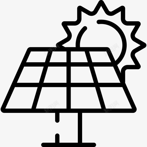 太阳能生态61线性图标svg_新图网 https://ixintu.com 太阳能 生态61 线性