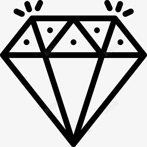 钻石波西米亚风格直线型图标svg_新图网 https://ixintu.com 波西米亚风格 直线型 钻石